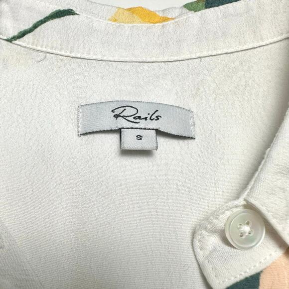 Rails | Women | Whitney Lemon Grove Relaxed Cap Sleeve Button Up Shirt | Small - Picture 7 of 9